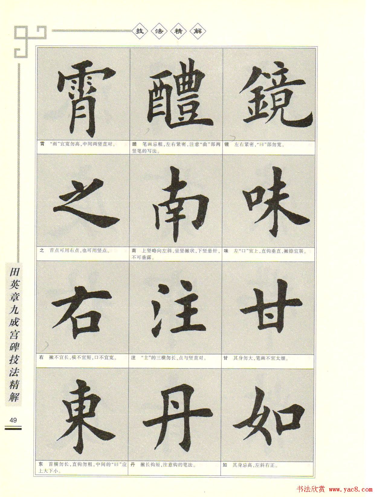 《田英章九成宫碑技法精解》字帖下载