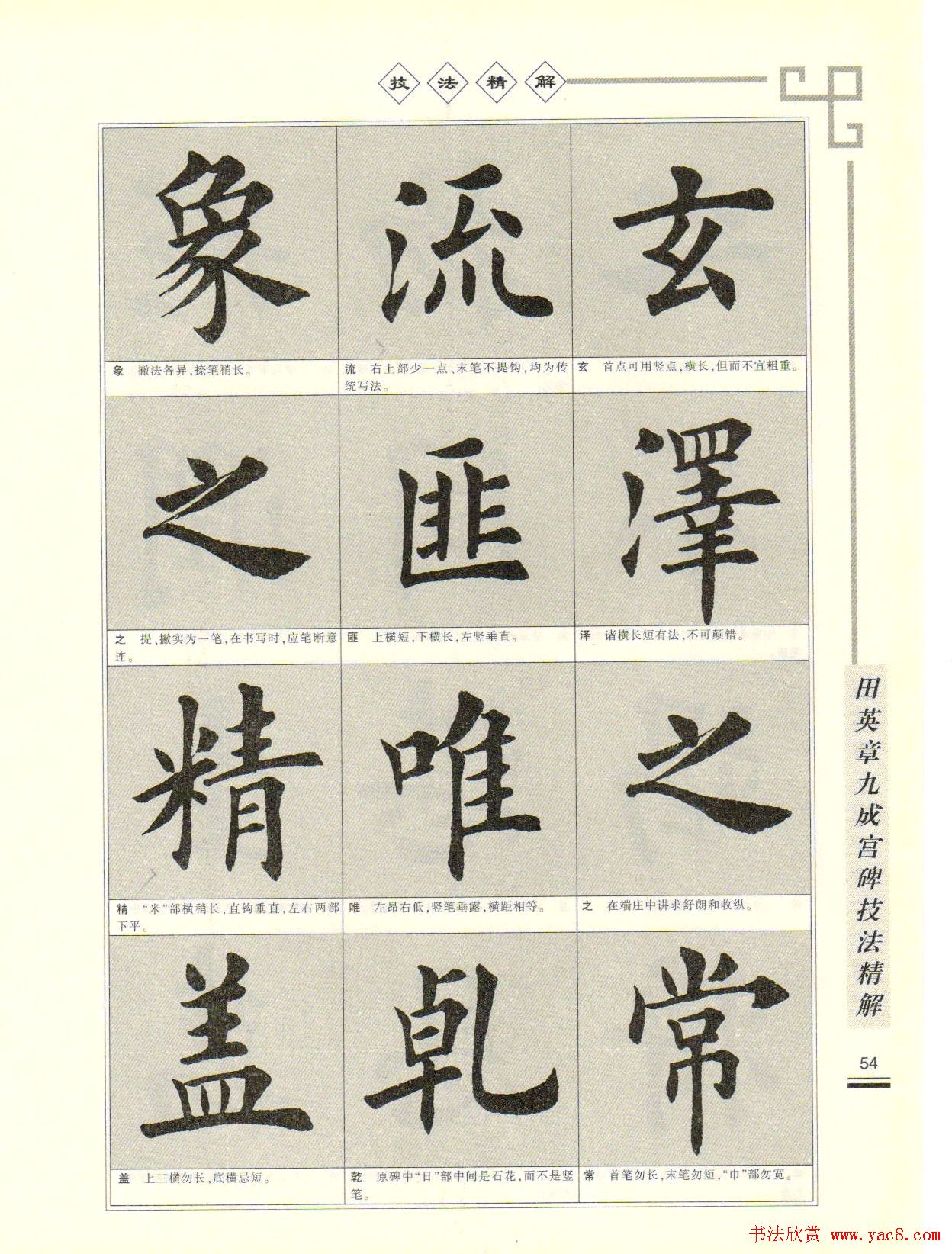 《田英章九成宫碑技法精解》字帖下载