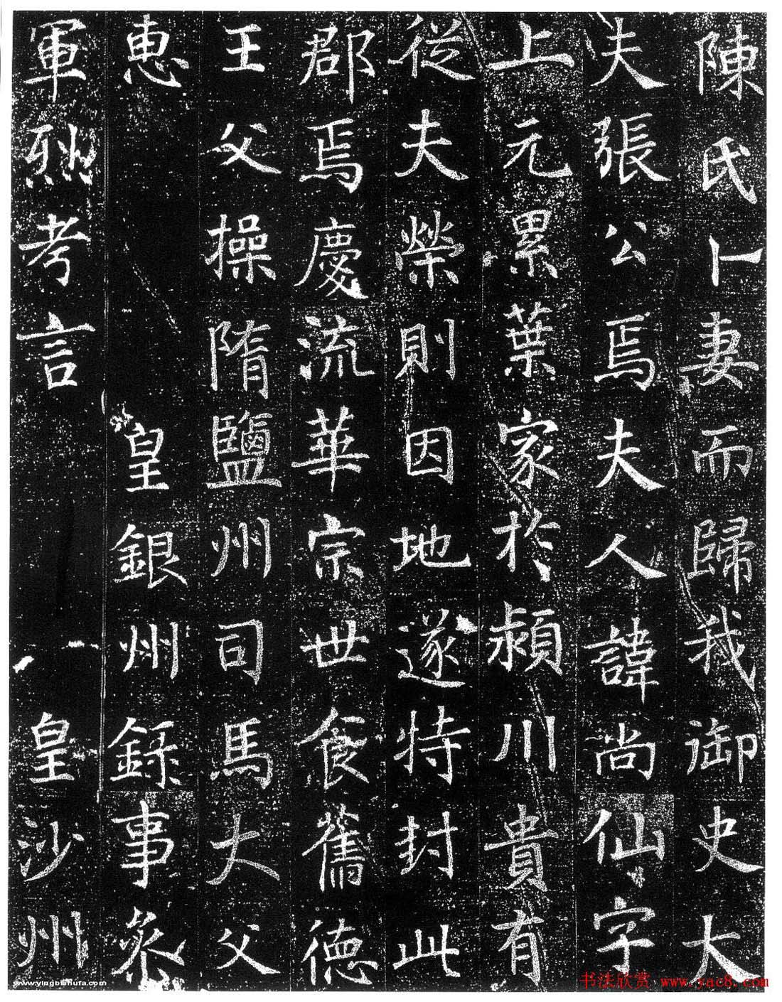 徐浩楷书欣赏《陈尚仙墓志》