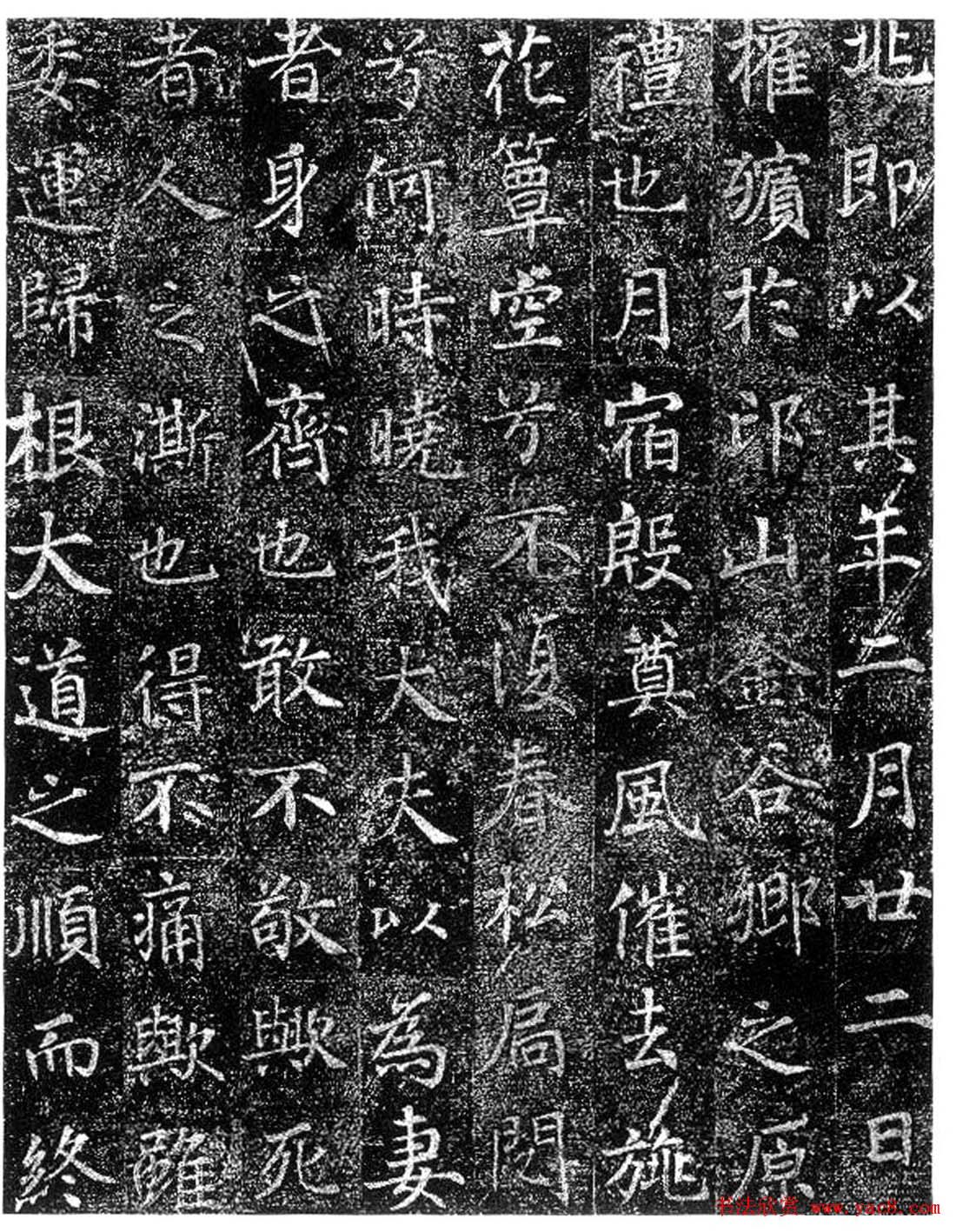 徐浩楷书欣赏《陈尚仙墓志》