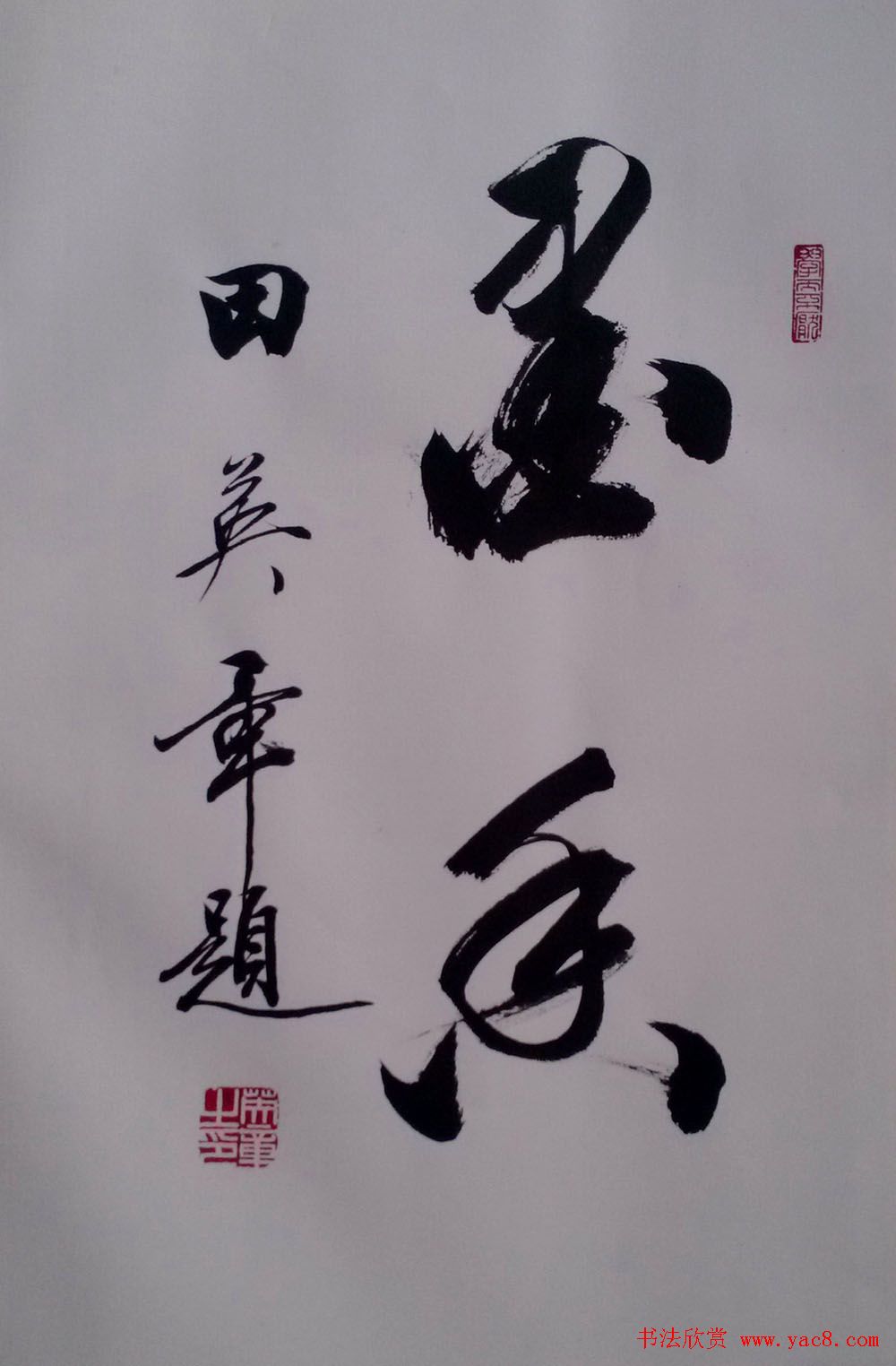 田英章书法2字作品欣赏第三辑