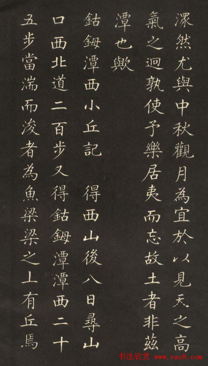 姜东舒小楷字帖欣赏《永州八记》