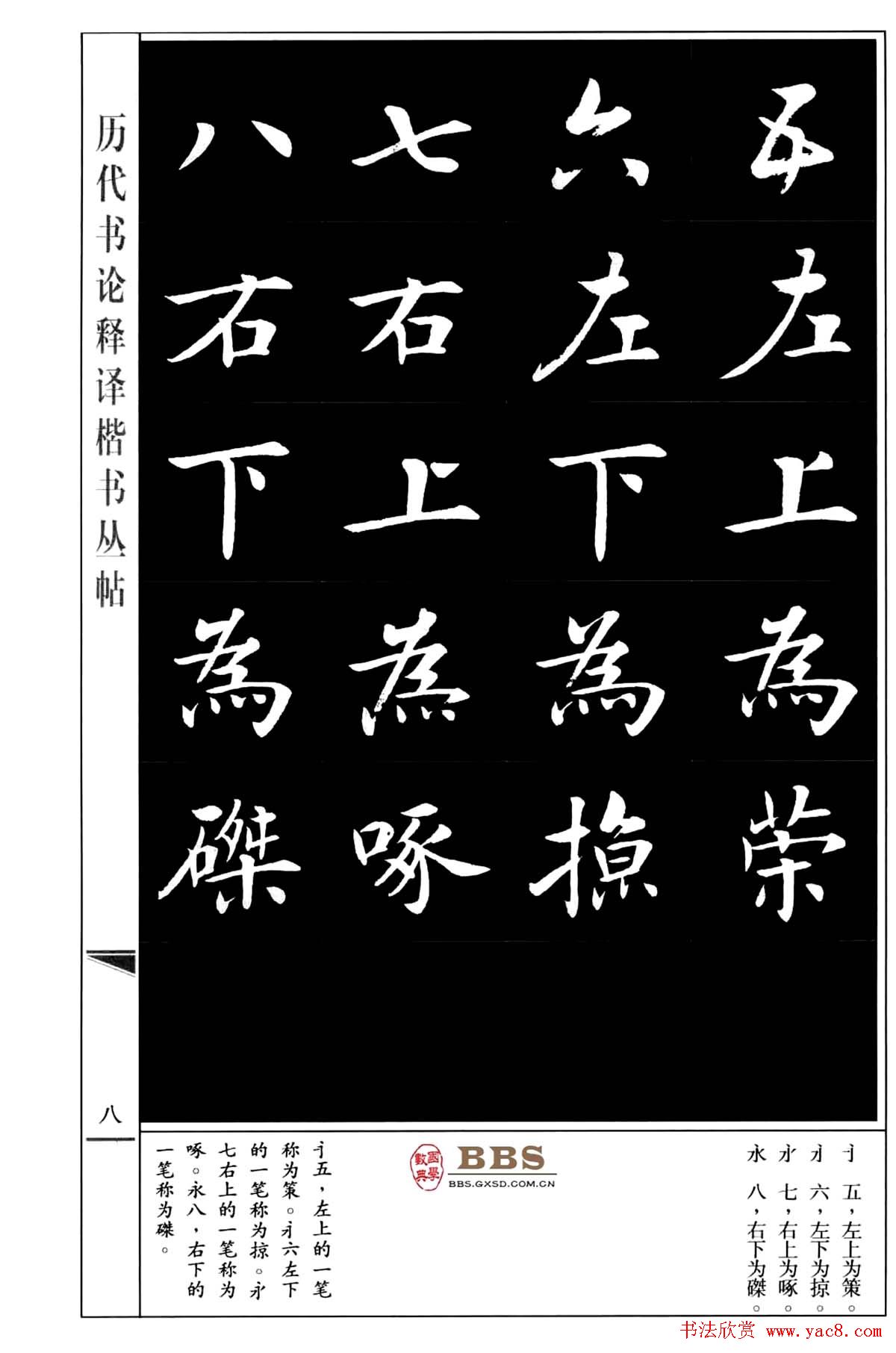 房弘毅楷书字帖《永字八法》