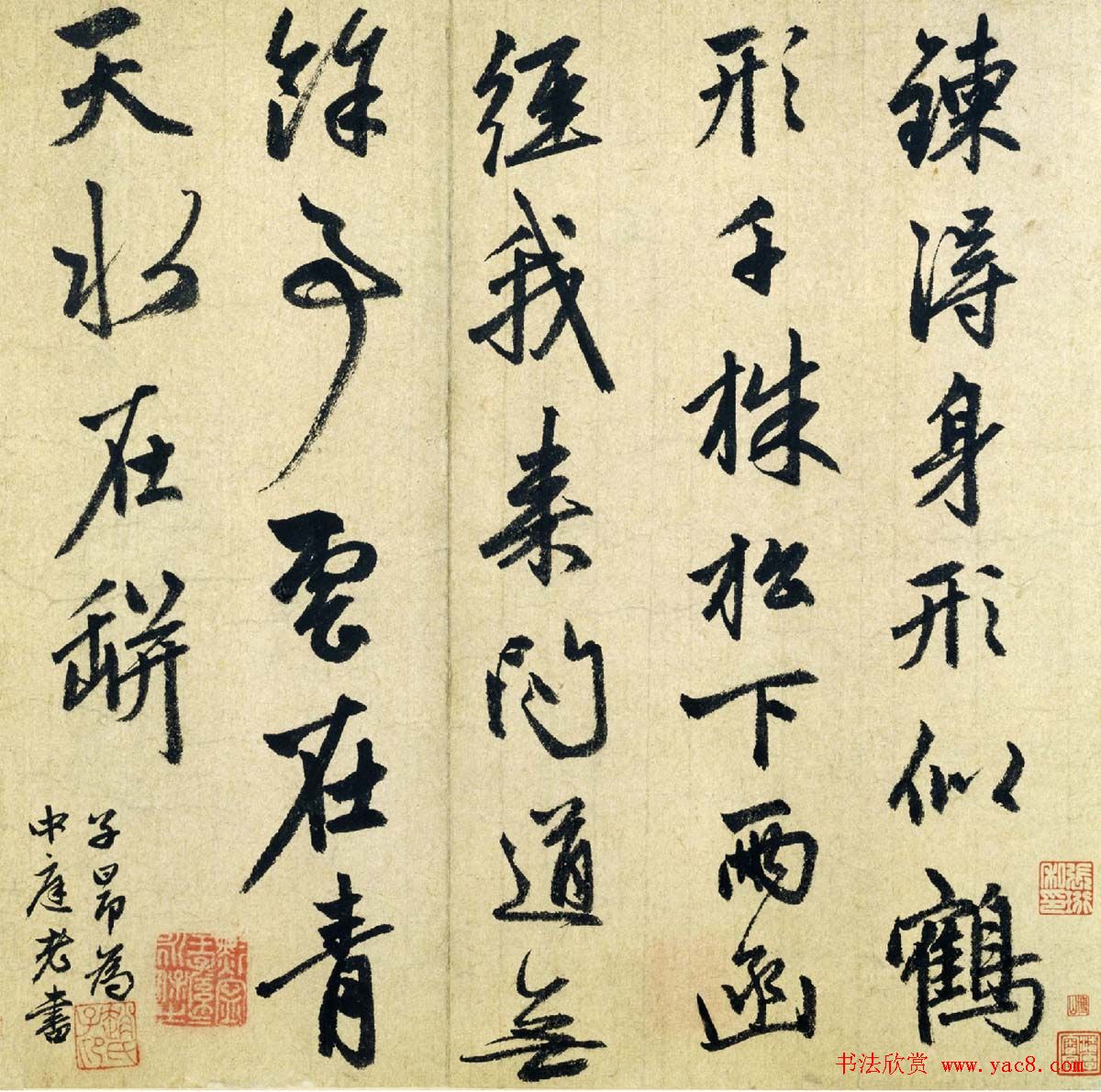 赵孟頫行书赏析《赵子昂为中庭老书南台静坐诗页》