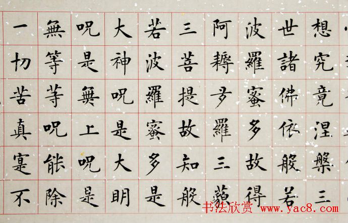 杨涵之楷书作品欣赏《心经》