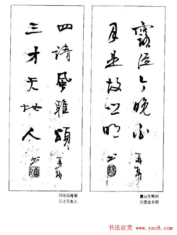 杨再春书法作品五言对联