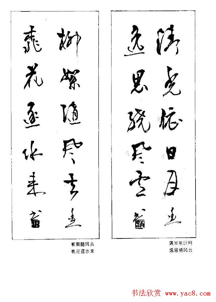 杨再春书法作品五言对联