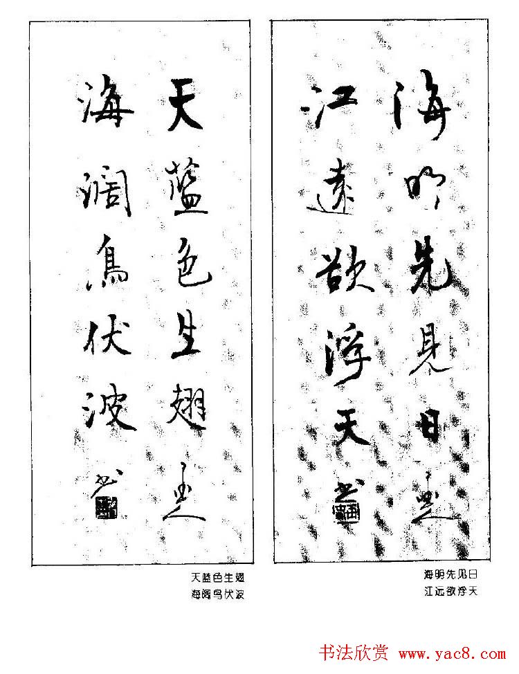 杨再春书法作品五言对联