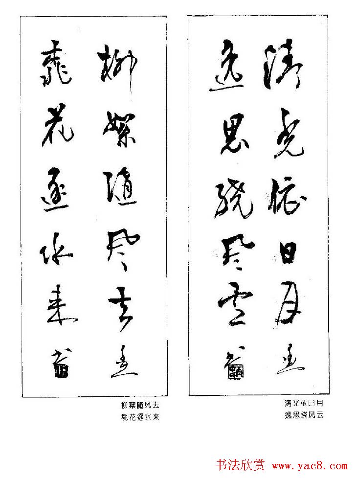 杨再春书法作品五言对联