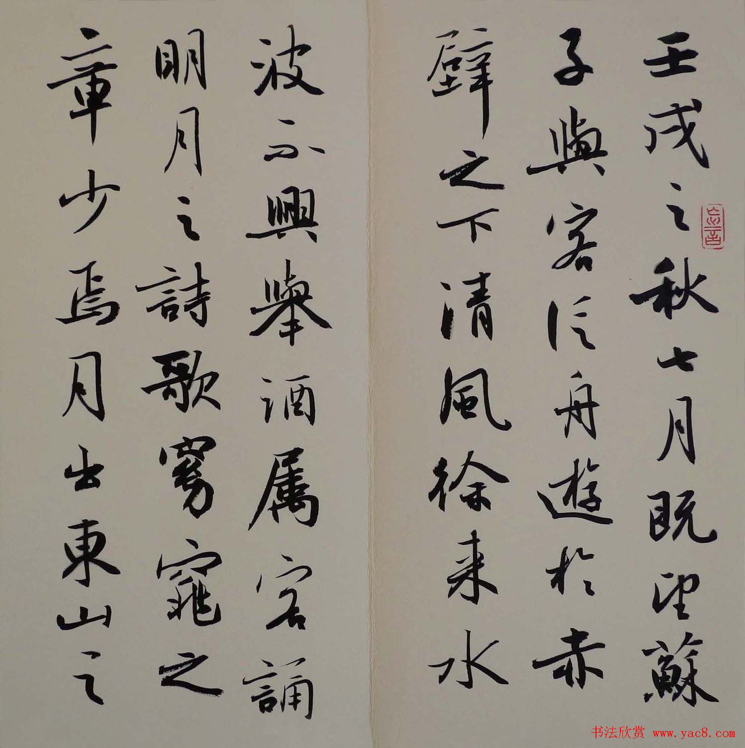 方放书法作品欣赏《苏轼赤壁赋》