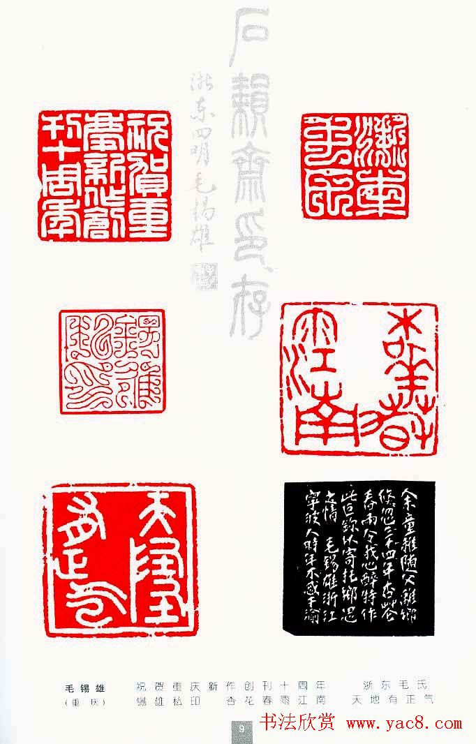 中国当代著名篆刻家作品邀请展作品集