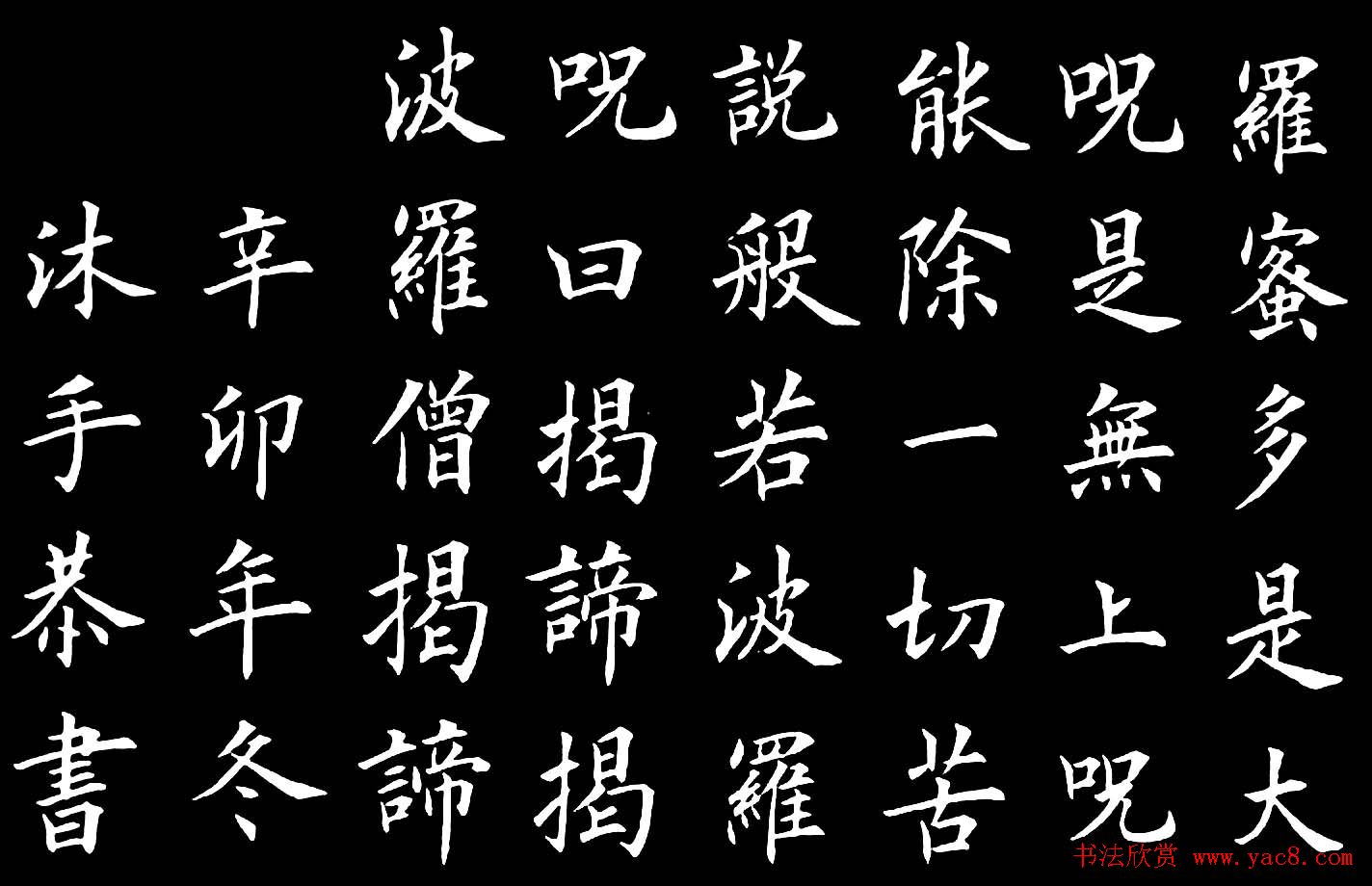 卢伟滨楷书欣赏般若波罗蜜多心经