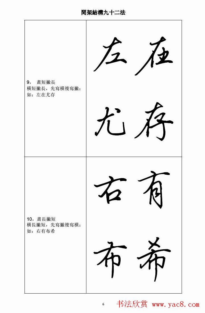 田英章钢笔字帖行书间架结构九十二法