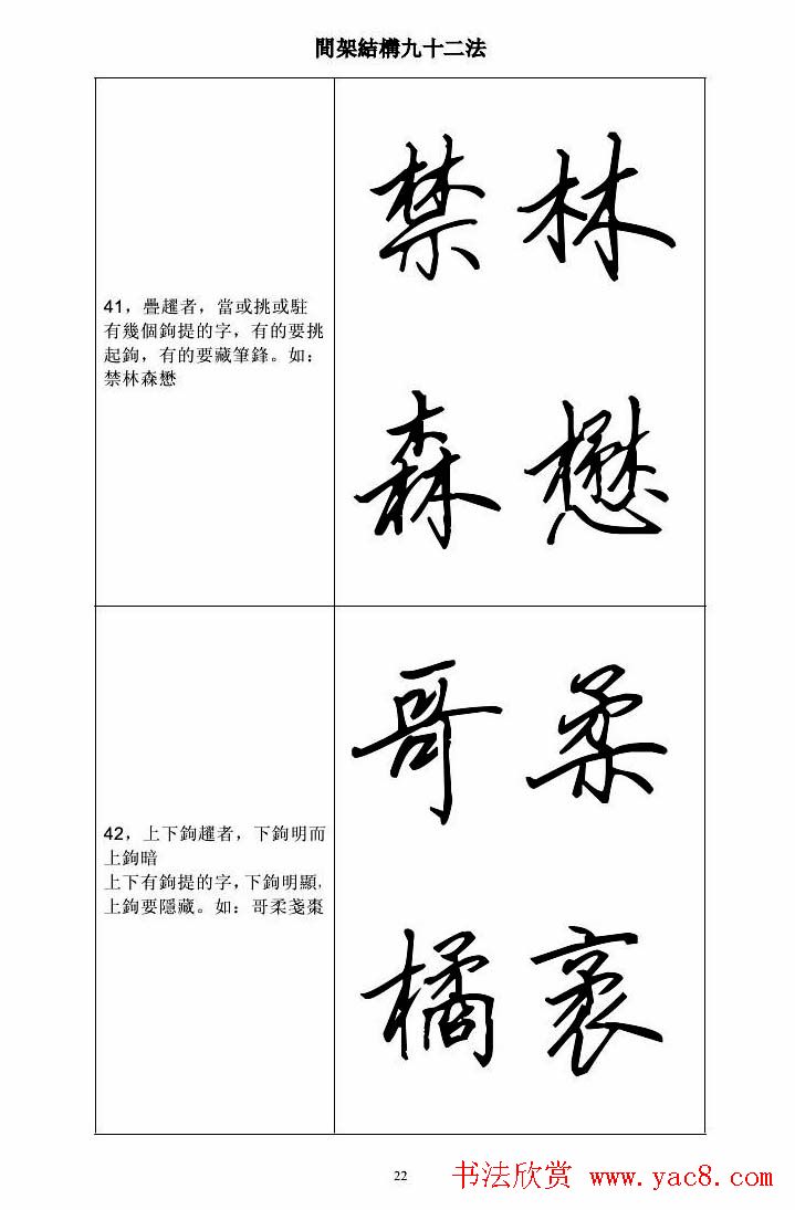 田英章钢笔字帖行书间架结构九十二法