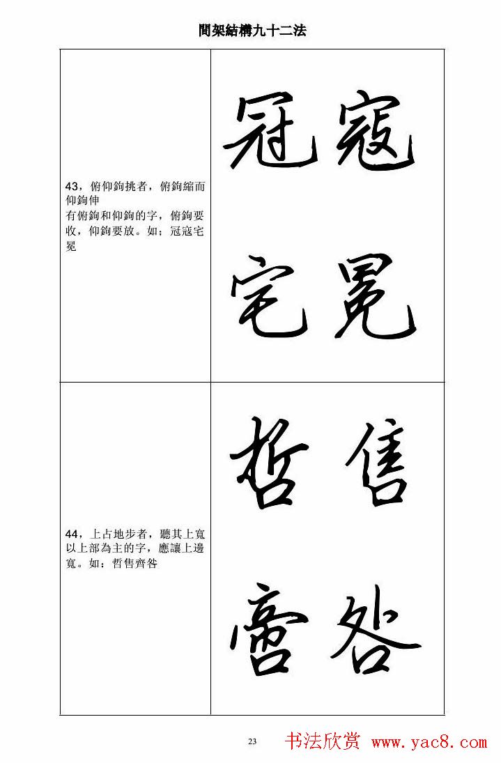 田英章钢笔字帖行书间架结构九十二法