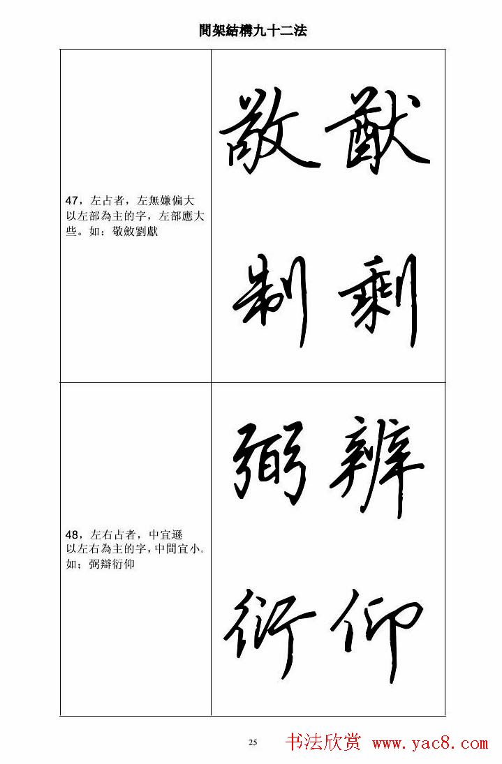 田英章钢笔字帖行书间架结构九十二法