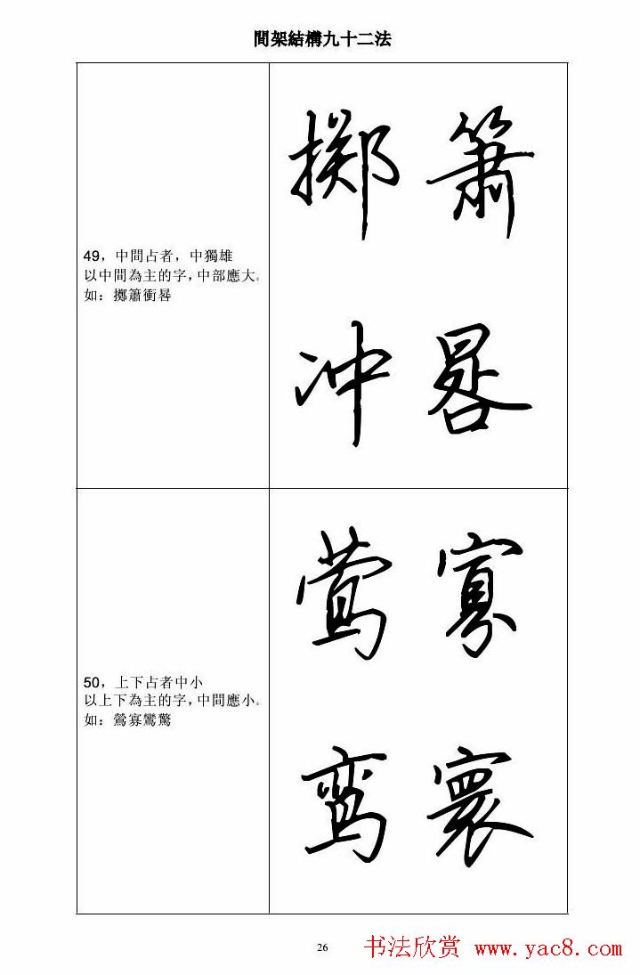 田英章钢笔字帖行书间架结构九十二法