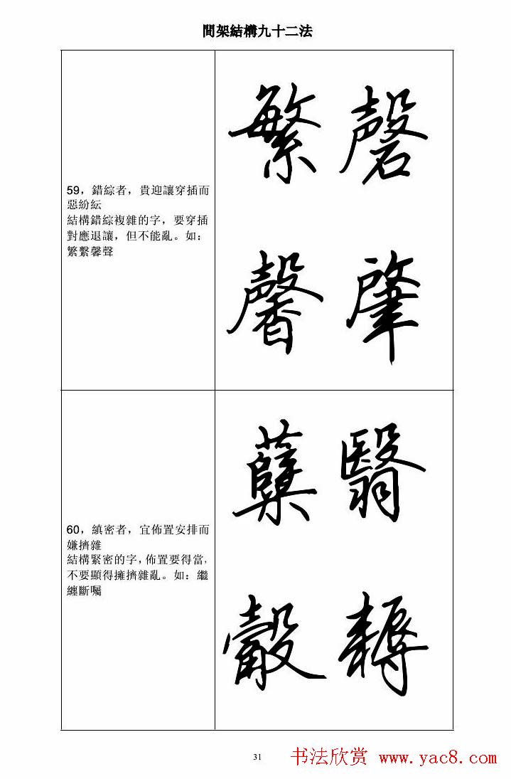 田英章钢笔字帖行书间架结构九十二法