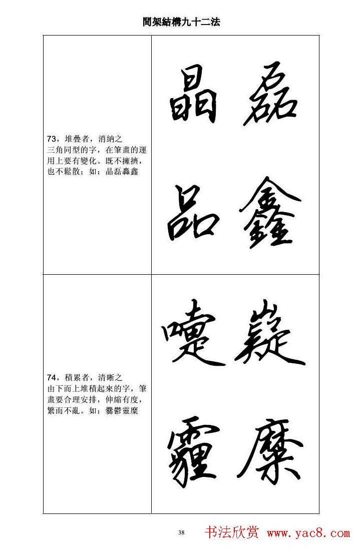 田英章钢笔字帖行书间架结构九十二法