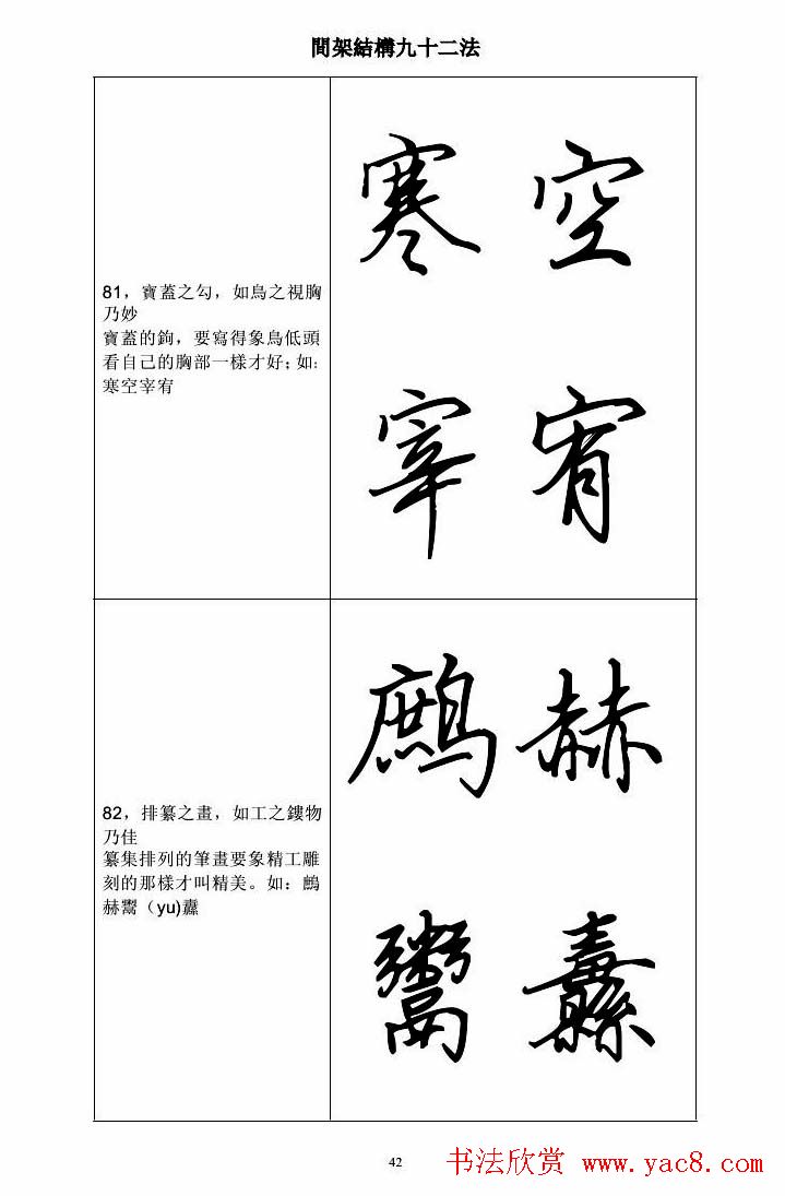 田英章钢笔字帖行书间架结构九十二法