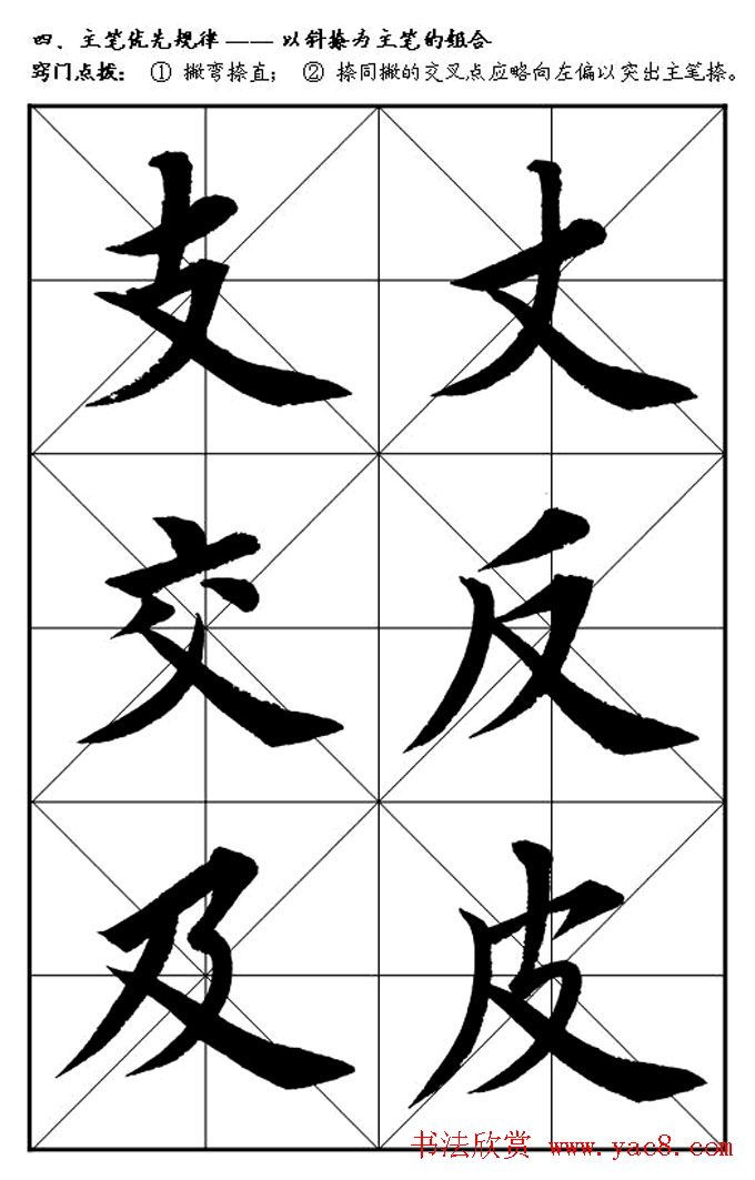 楷书入门教材楷书笔画书写规律