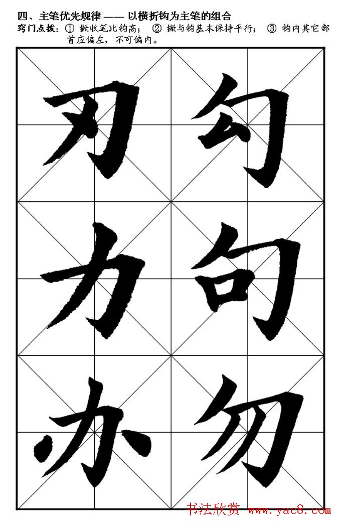 楷书入门教材楷书笔画书写规律