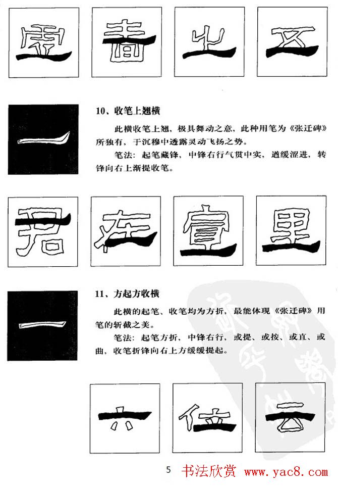 隶书学习教材《张迁碑笔法详解》