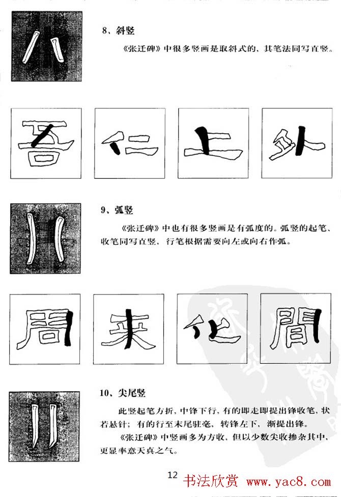 隶书学习教材《张迁碑笔法详解》