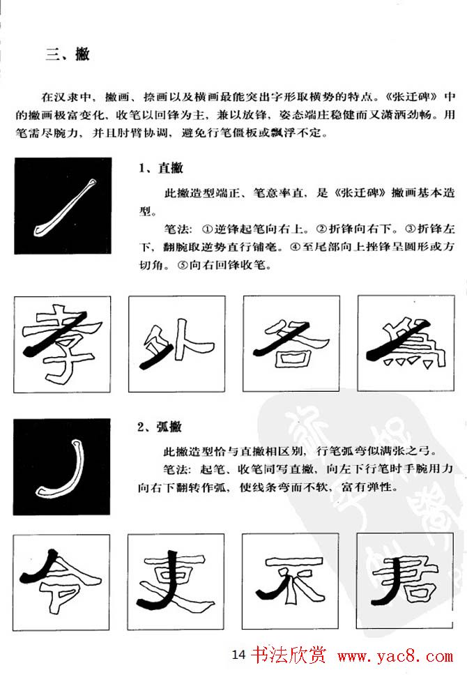 隶书学习教材《张迁碑笔法详解》