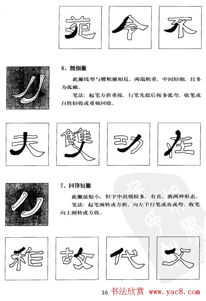 隶书学习教材《张迁碑笔法详解》