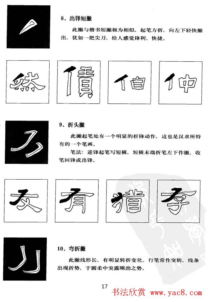 隶书学习教材《张迁碑笔法详解》