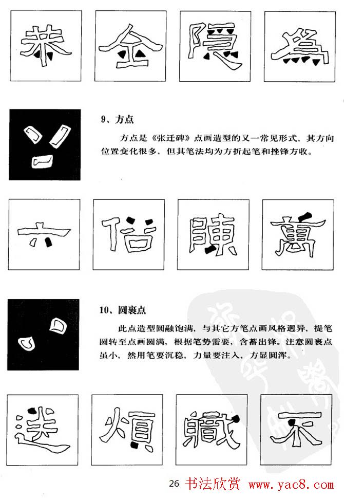 隶书学习教材《张迁碑笔法详解》