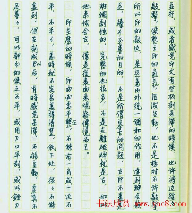 来楚生硬笔书稿《然犀室印学心印》