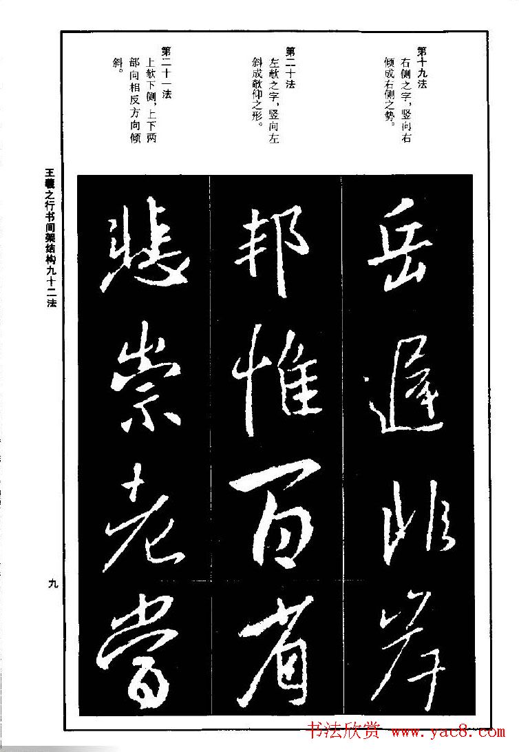 王羲之行书间架结构九十二法.pdf字帖下载
