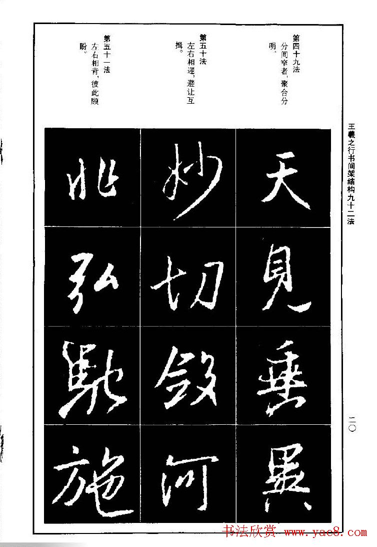 王羲之行书间架结构九十二法.pdf字帖下载