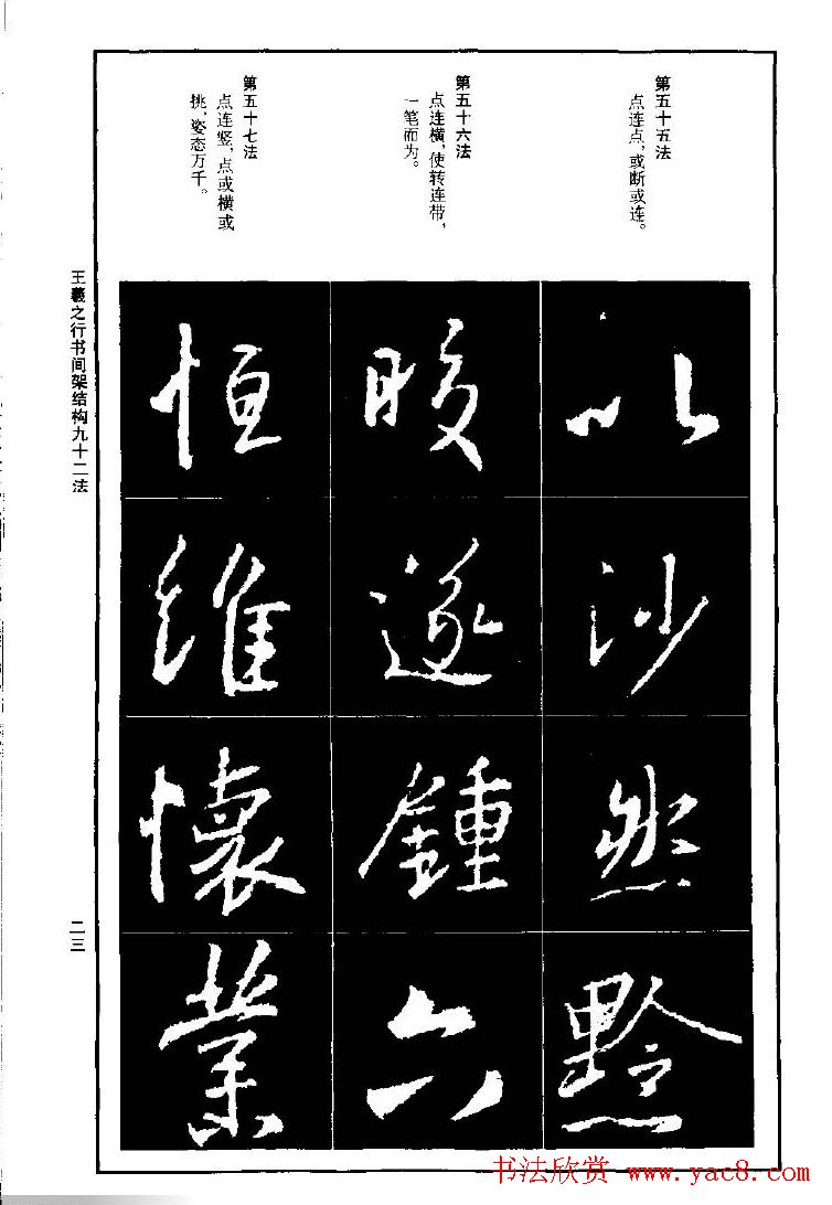 王羲之行书间架结构九十二法.pdf字帖下载