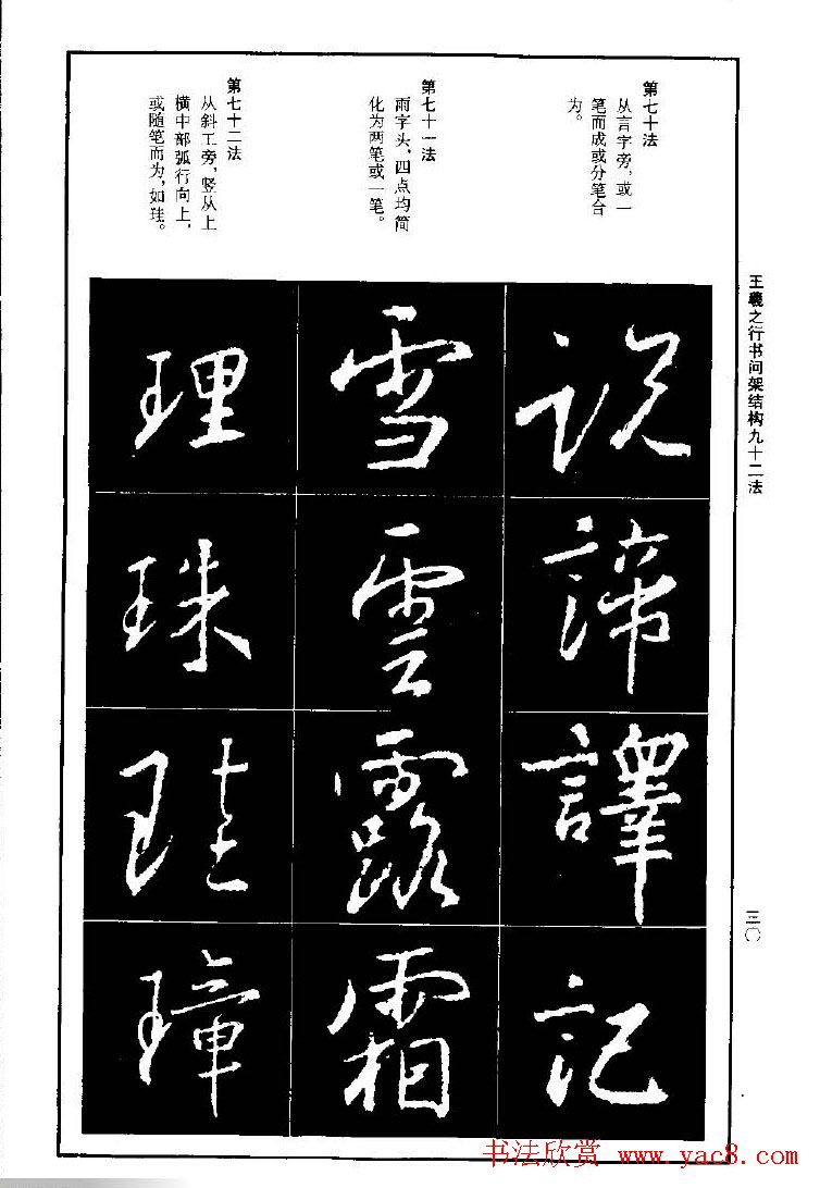 王羲之行书间架结构九十二法.pdf字帖下载