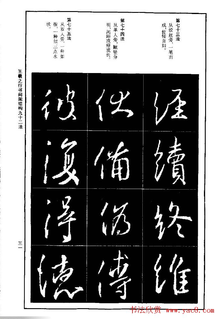 王羲之行书间架结构九十二法.pdf字帖下载