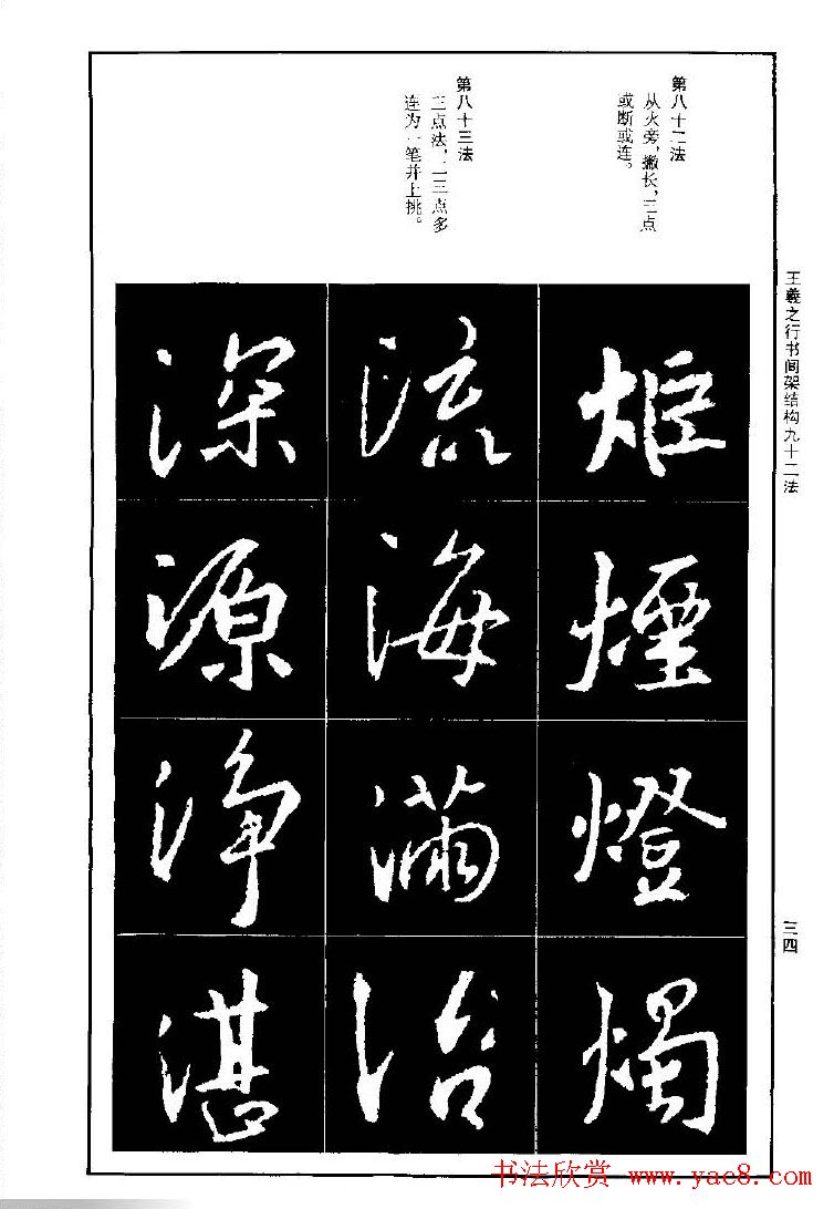 王羲之行书间架结构九十二法.pdf字帖下载
