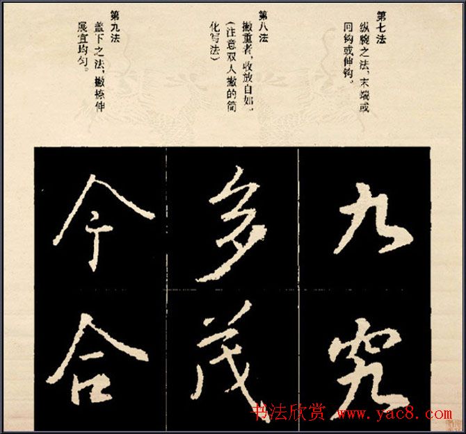 王羲之书法字帖行书结构92法彩色简版