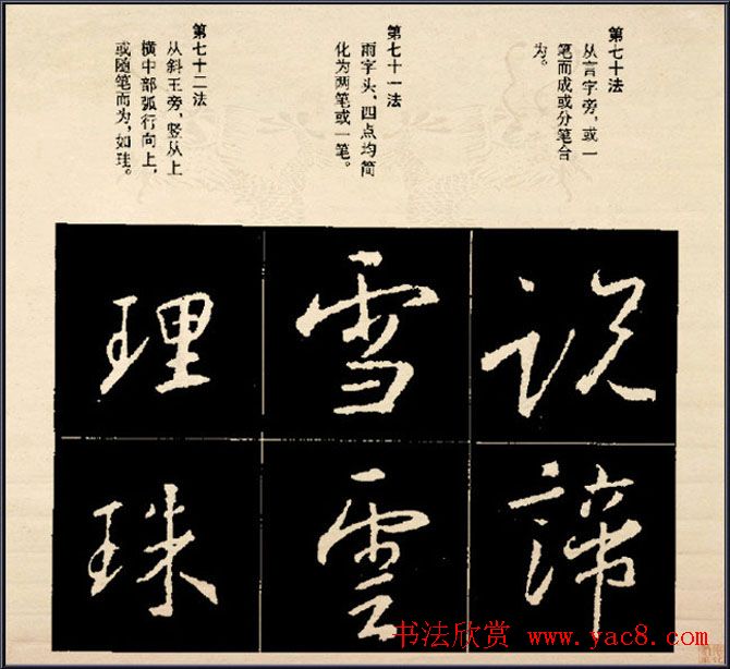 王羲之书法字帖行书结构92法彩色简版