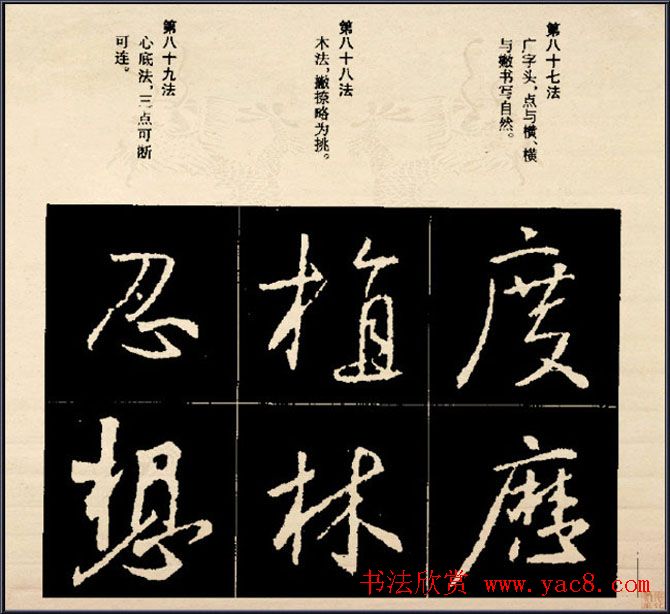 王羲之书法字帖行书结构92法彩色简版