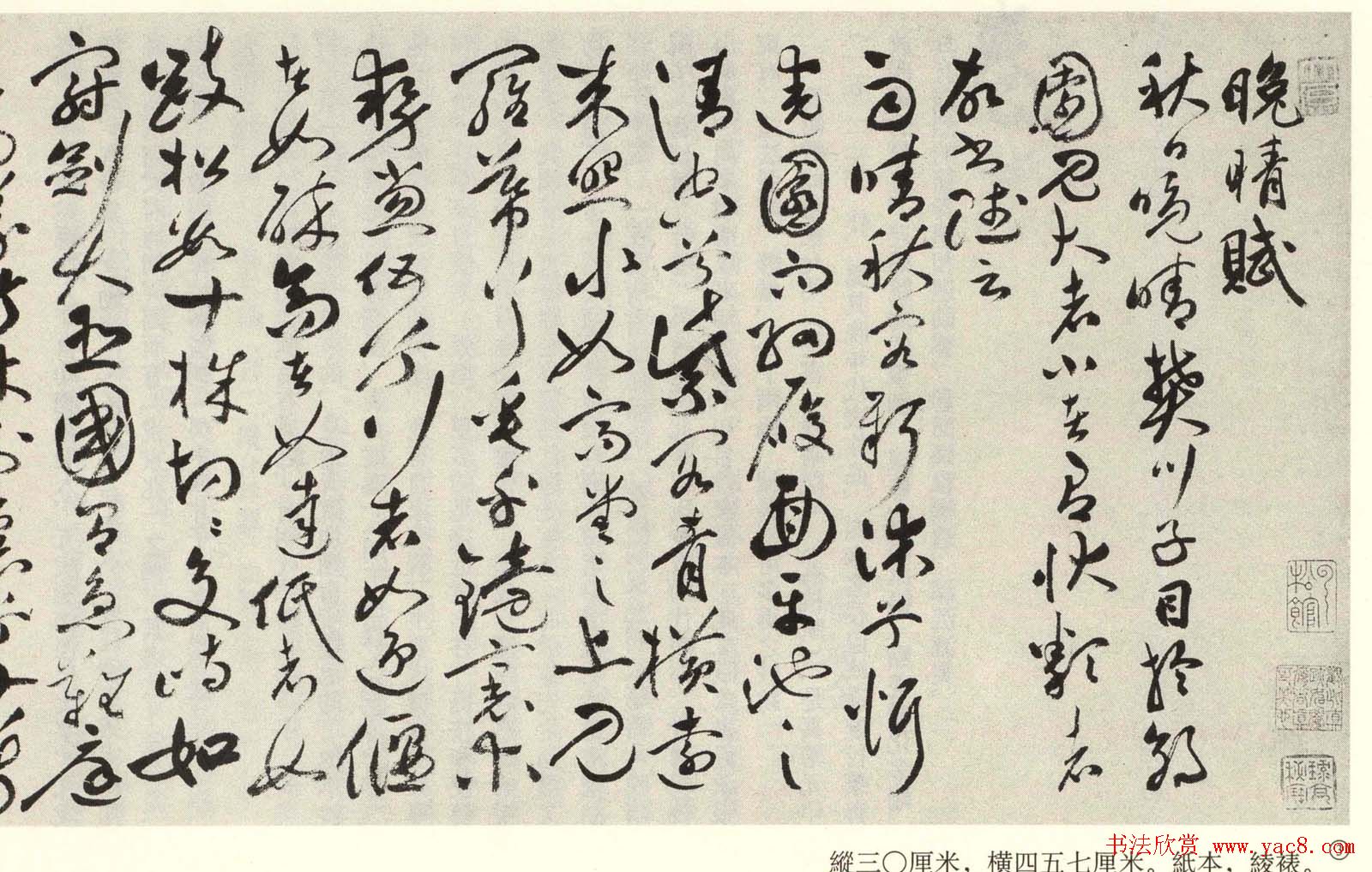 祝允明草书欣赏《晚晴赋+荔枝赋》卷