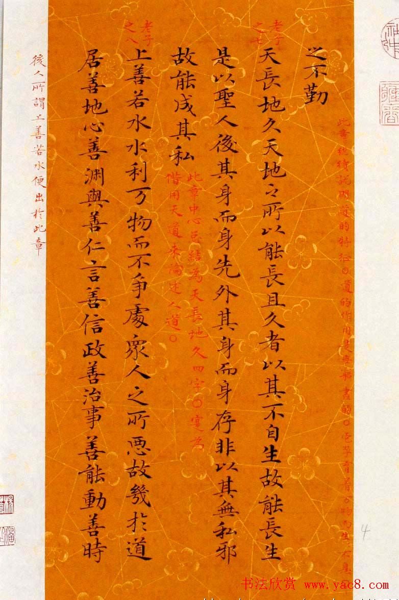 杨涵之楷书册页《老子道德经》选抄