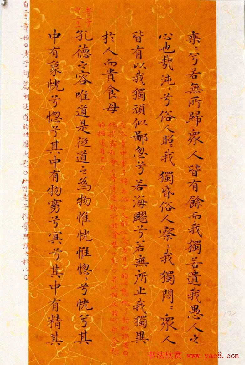 杨涵之楷书册页《老子道德经》选抄