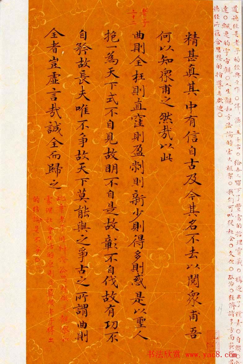 杨涵之楷书册页《老子道德经》选抄