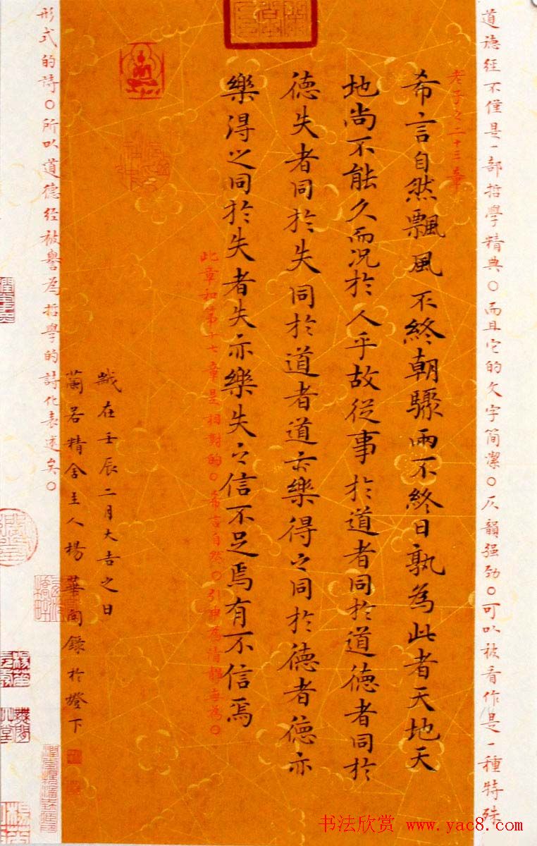 杨涵之楷书册页《老子道德经》选抄