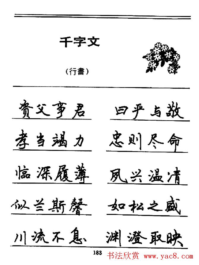 钢笔书法《千字文》行书字帖欣赏