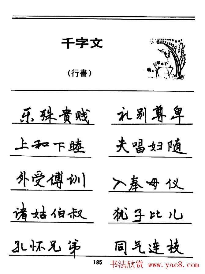 钢笔书法《千字文》行书字帖欣赏
