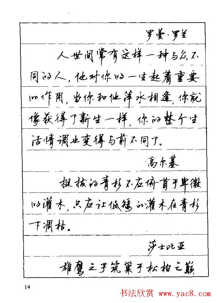 顾仲安钢笔行楷字帖文豪妙语